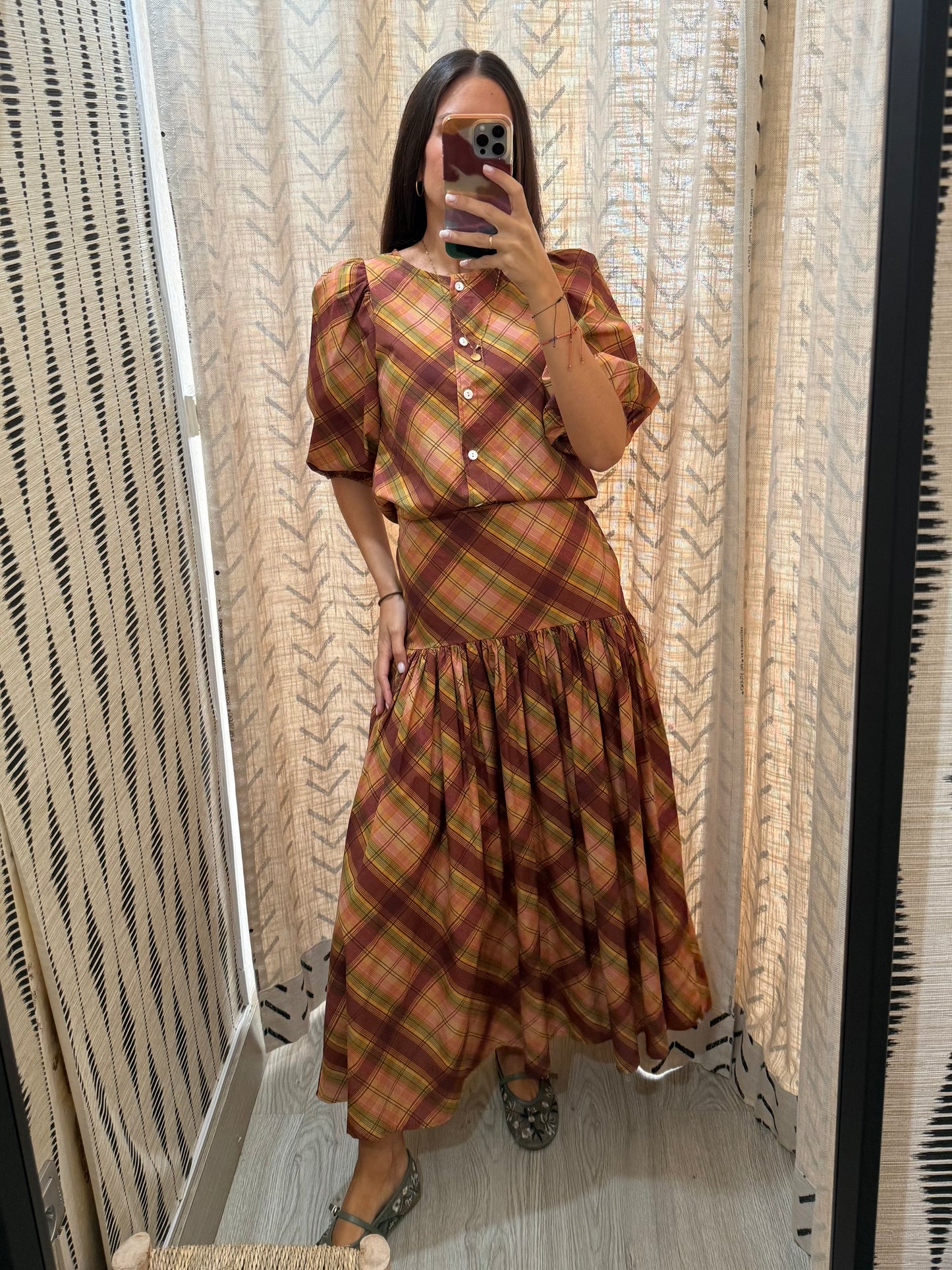 Conjunto falda cuadros