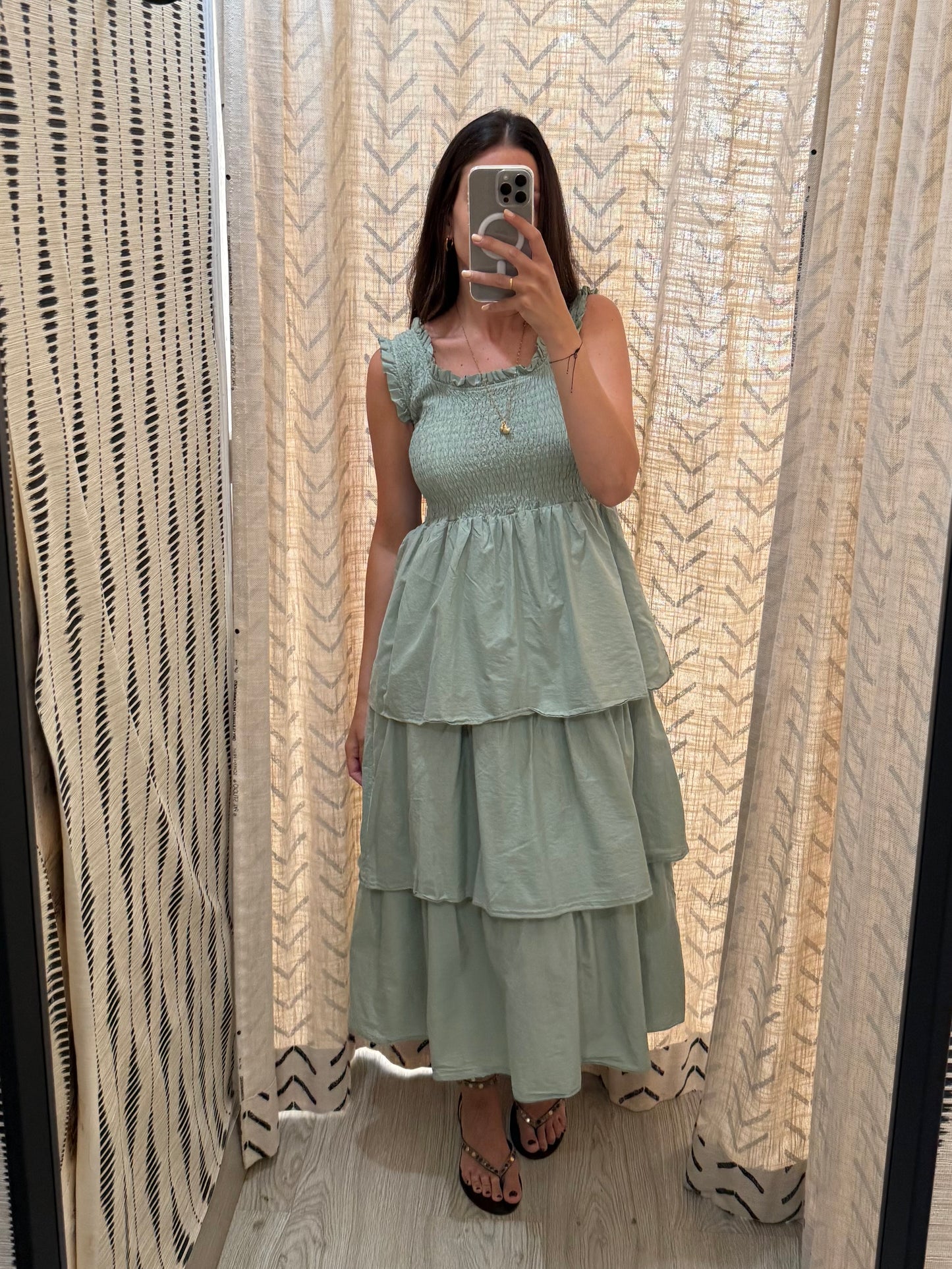 Vestido volante verde