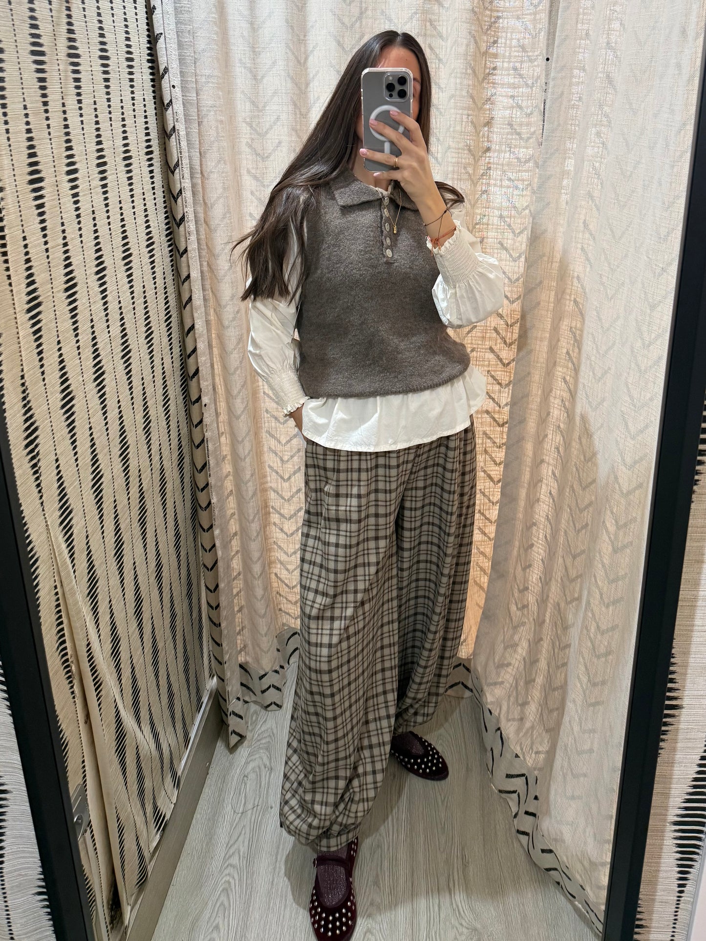 Pantalón bombacho cuadros