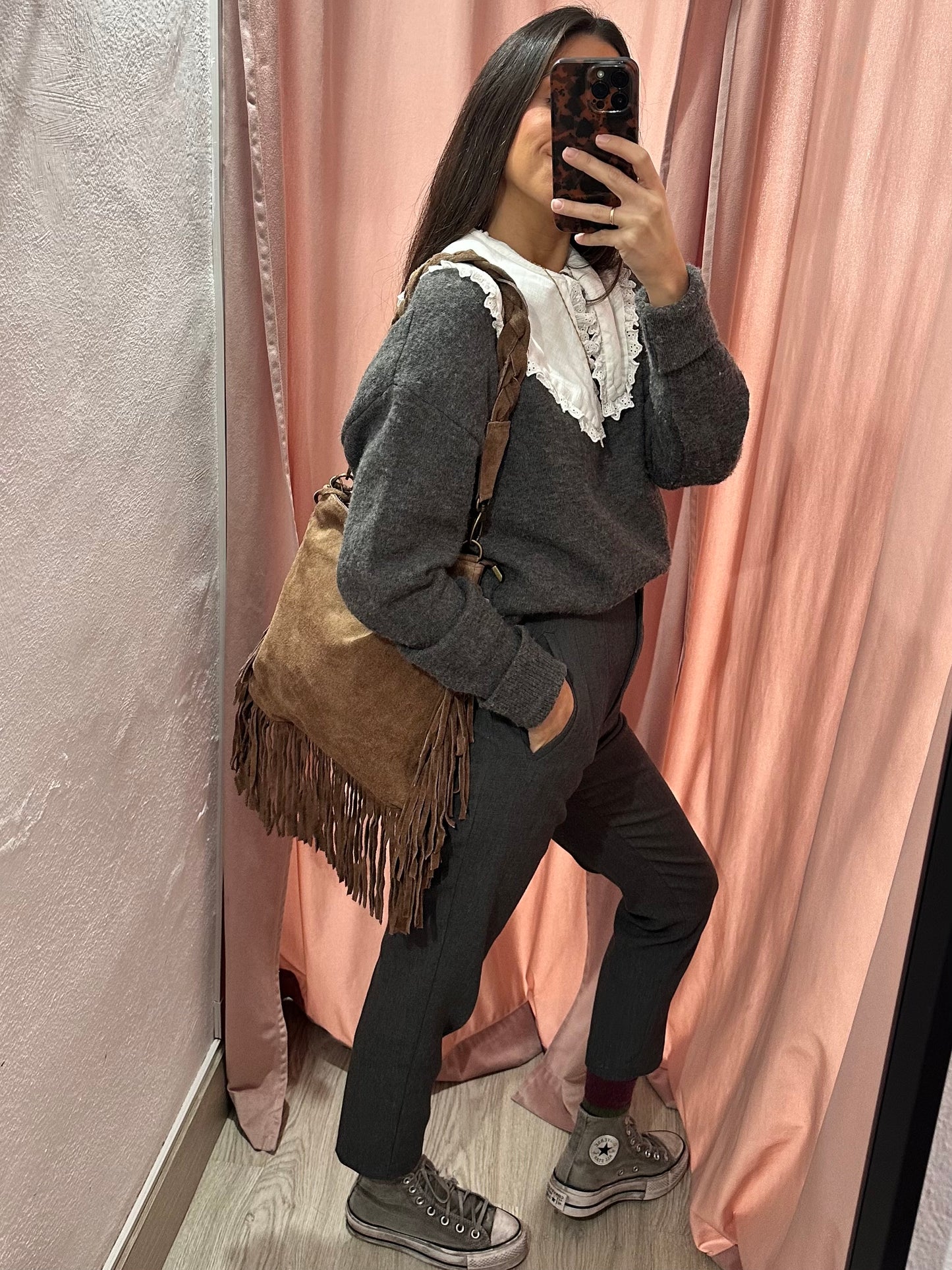 Bolso flecos serraje