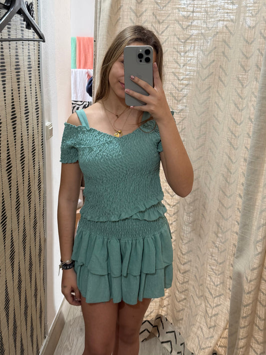Top bambula verde agua