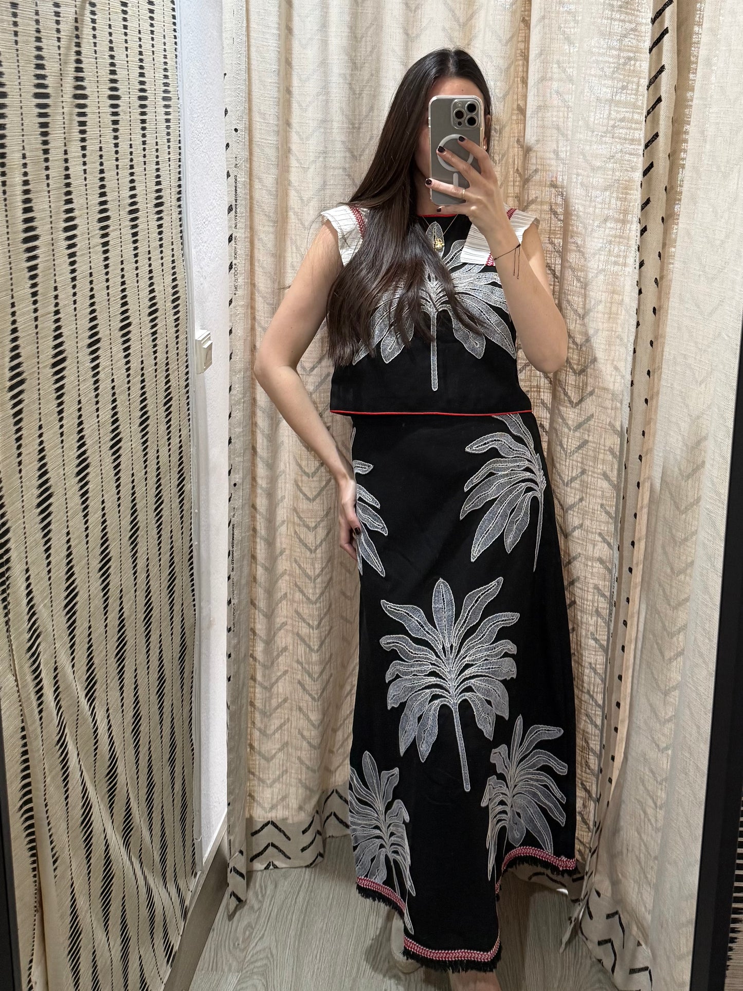 Conjunto bordado palmera