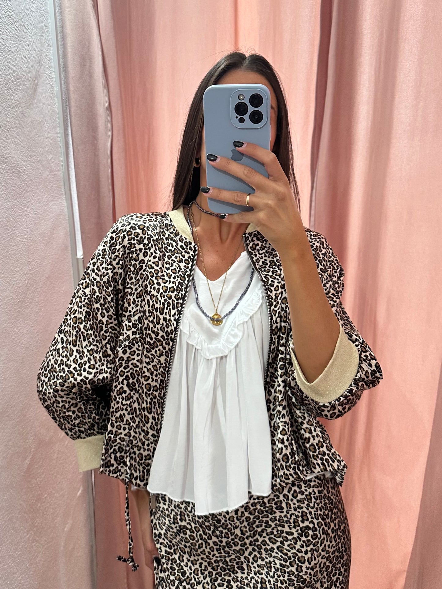 Bomber cremallera animal print