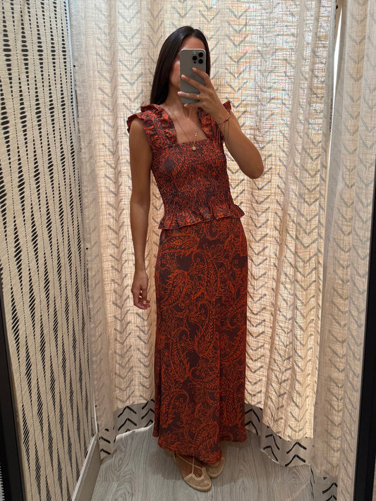 Conjunto top-falda
