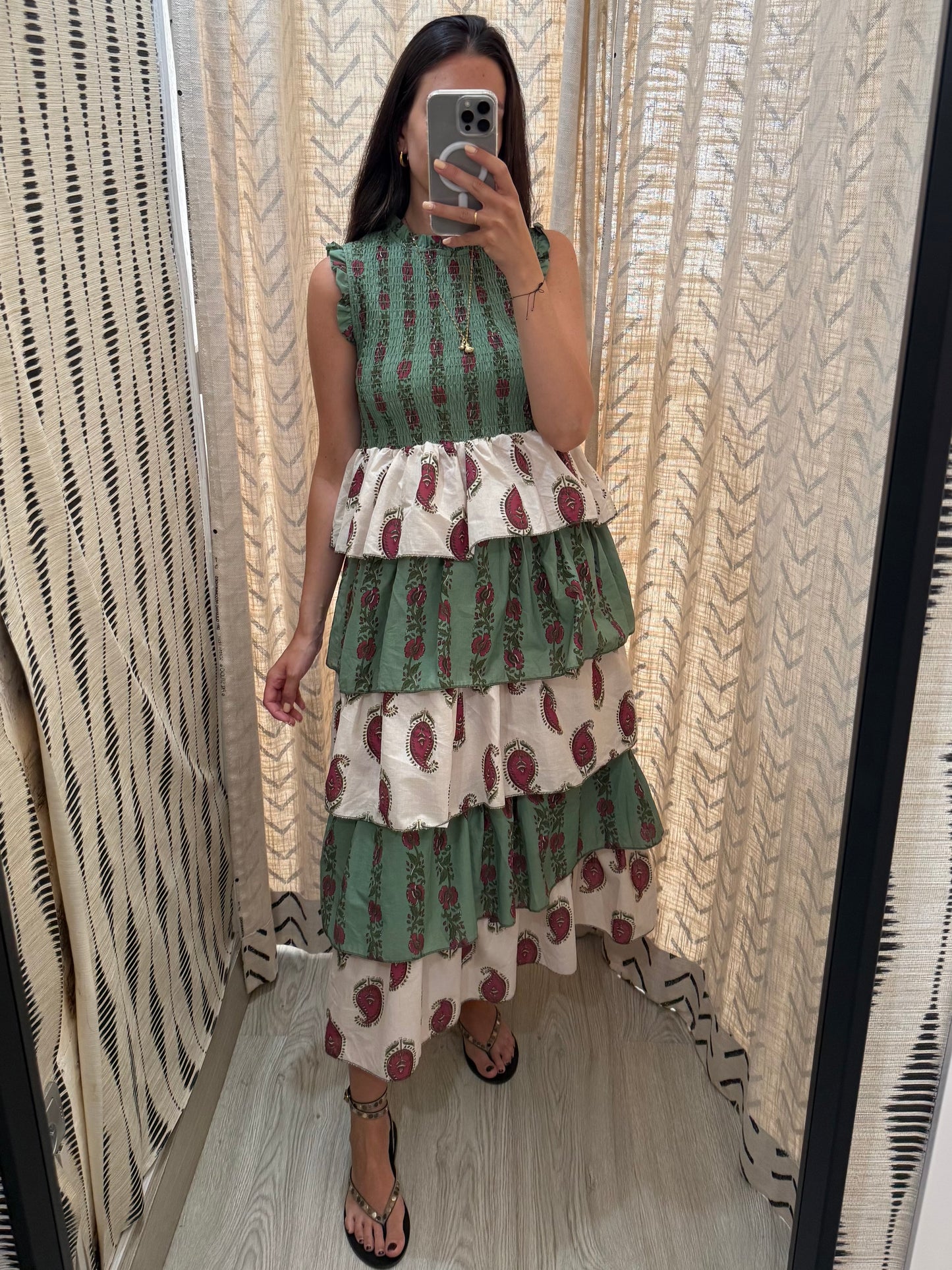 Vestido volantes verde