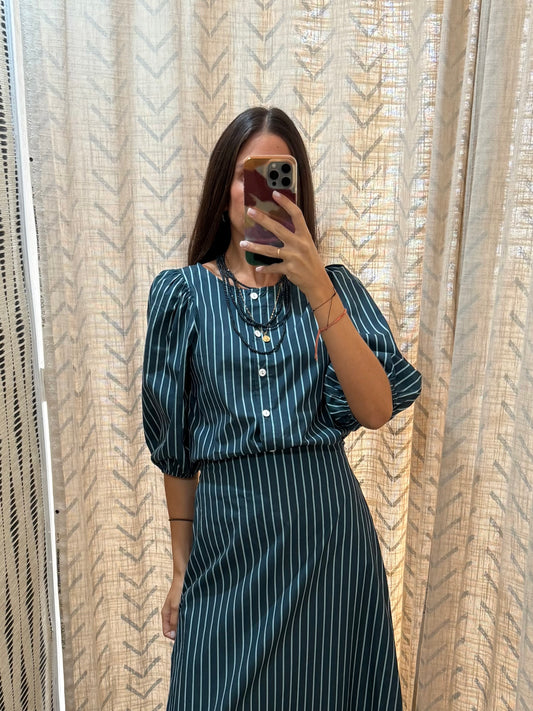 Camisa rayas petróleo
