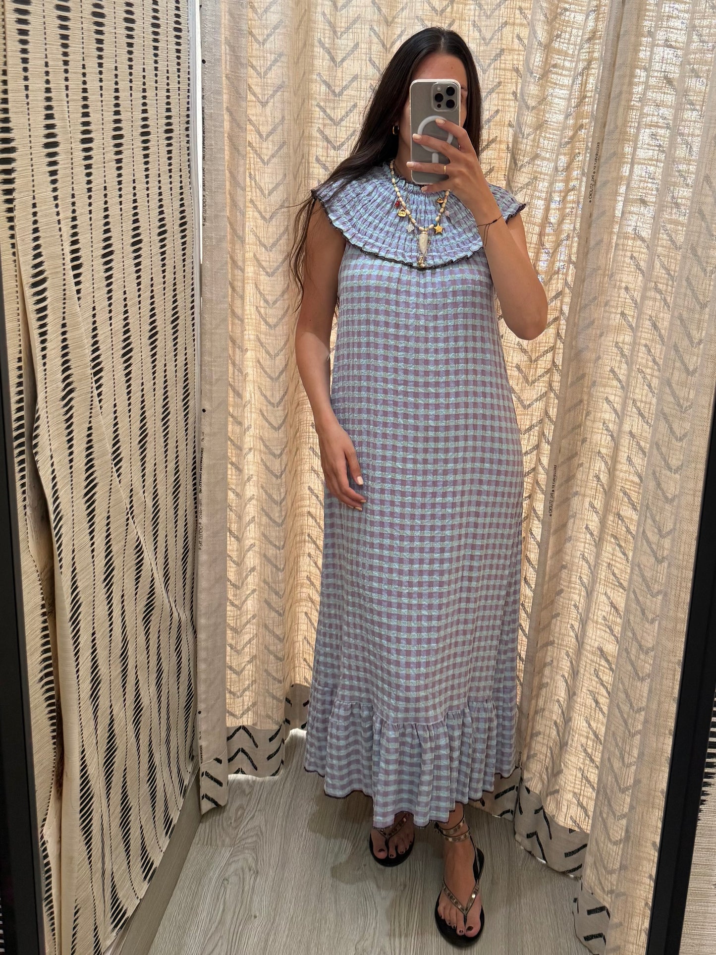 Vestido cuello cuadros