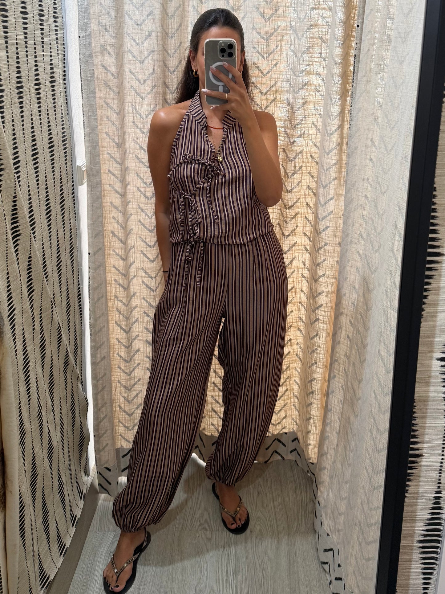 Conjunto bombacho berenjena